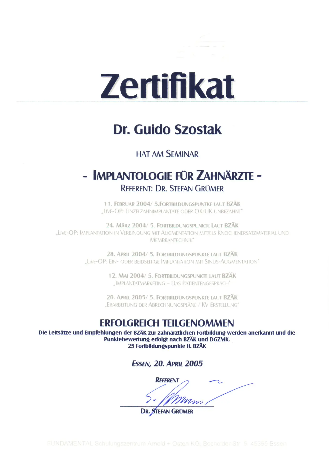 Implantologie Fundamental